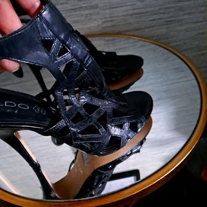 Aldo Black caged sandal